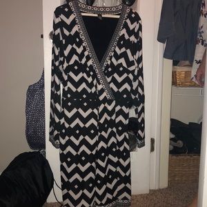 Black and white criss cross dress